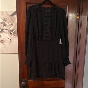 Lulu's Black Bishop Sleeve Cocktail Dress